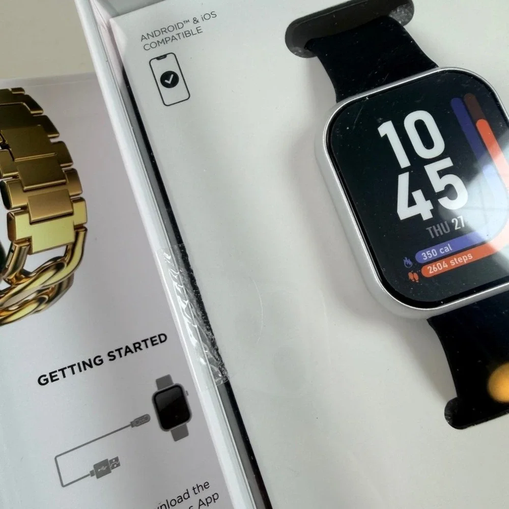 iTOUCH Air 5 Wearables Smartwatch Black Health Fitness AMOLED Bluetooth NEW